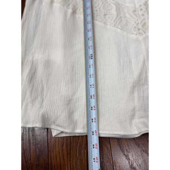 Boho Chic Halter Maxi Dress Coral Ivory Crochet Lace Dainty Hooligan Womens M - Picture 11 of 11